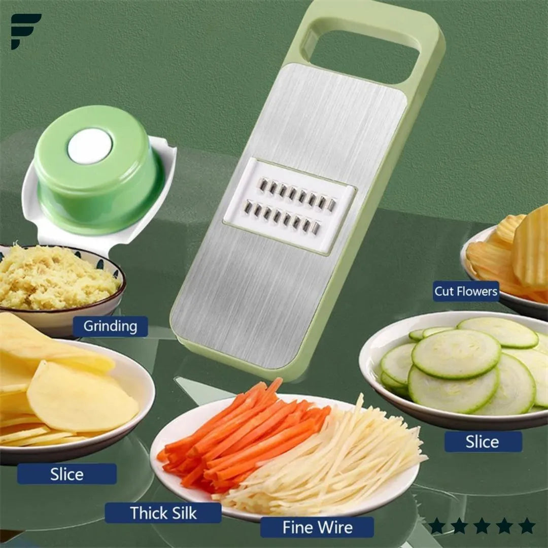 5-in-1 Versatility – Slice, dice, shred, julienne, and grate vegetables