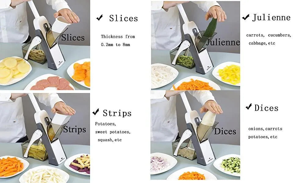 Slicer Vegetable and Fruits Cutter Meal Prep & More then 40 Thickness Adjuster 5 in 1