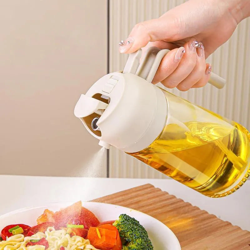 2-in-1 Glass Oil Sprayer & Dispenser Bottle, 450 Ml